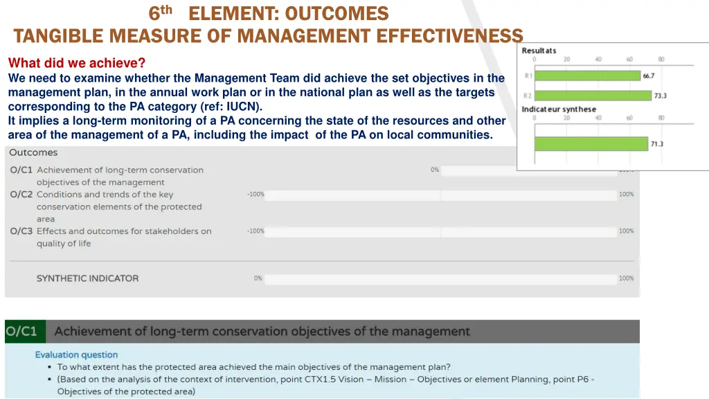 6 th element outcomes