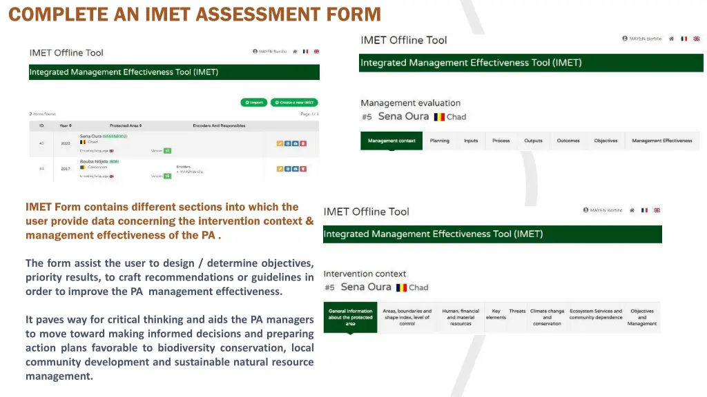 complete an imet assessment form