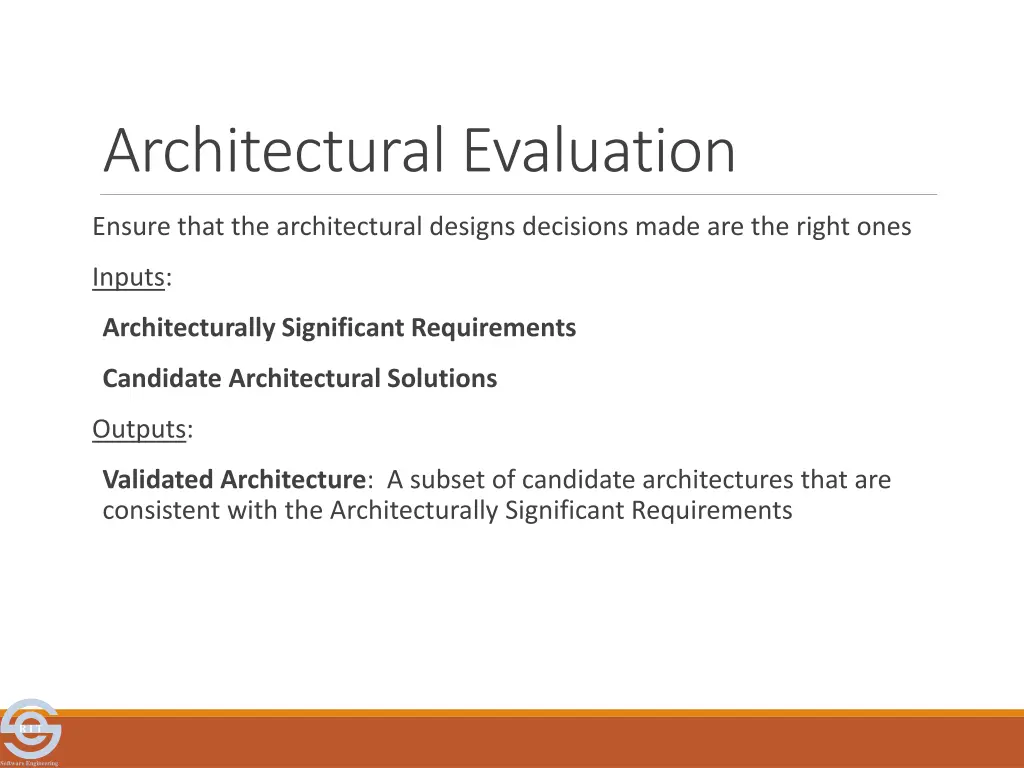 architectural evaluation