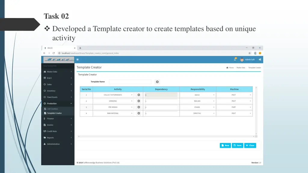task 02 developed a template creator to create