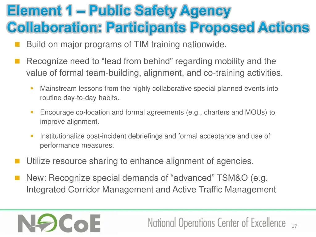 element 1 public safety agency collaboration 1