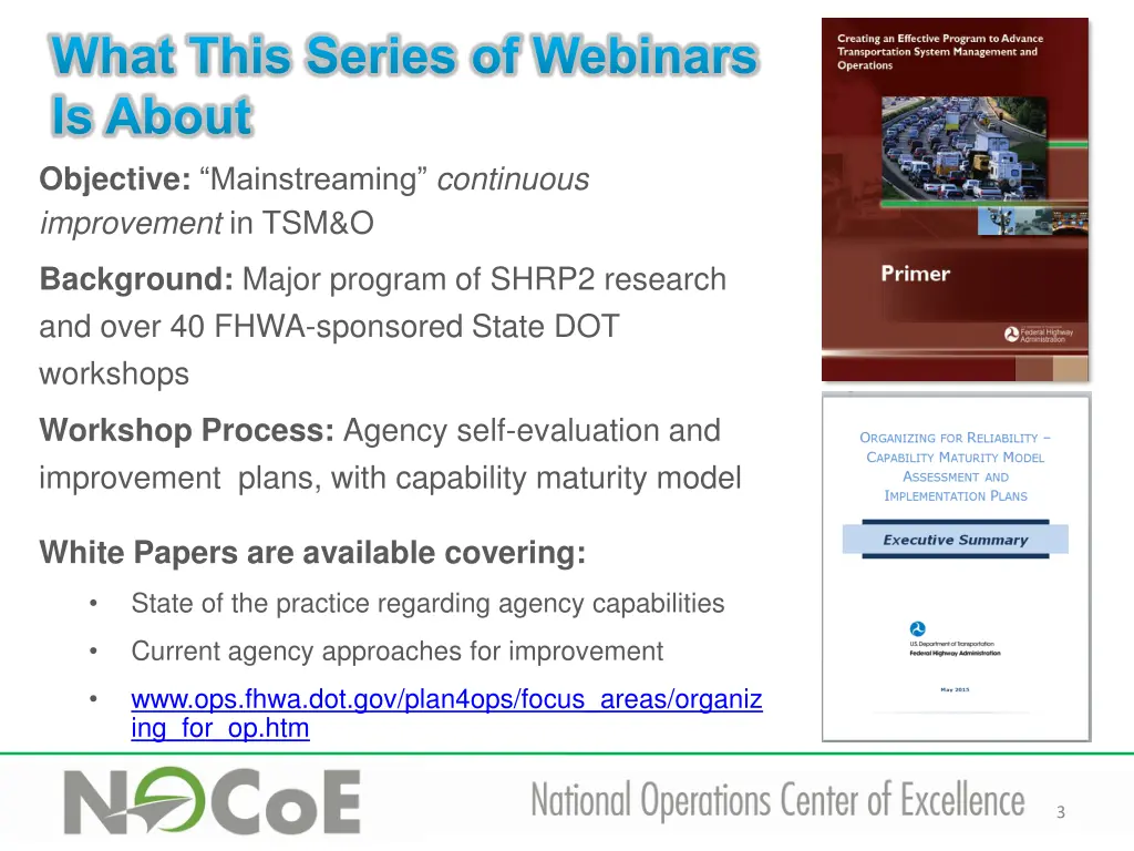 what this series of webinars is about objective
