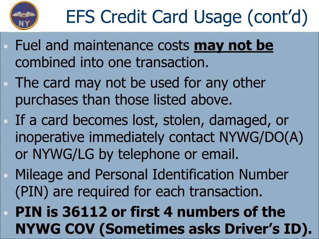 efs credit card usage cont d 1