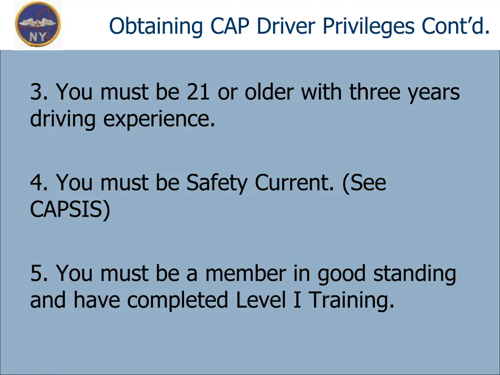 obtaining cap driver privileges cont d