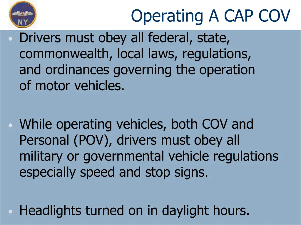 operating a cap cov