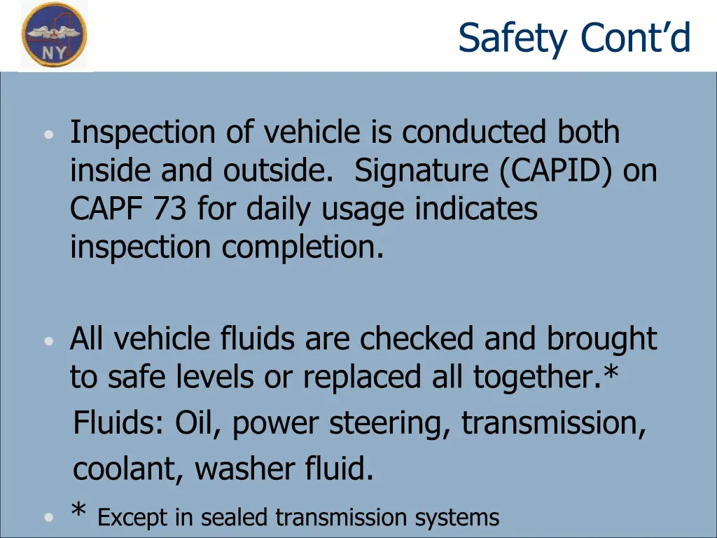 safety cont d