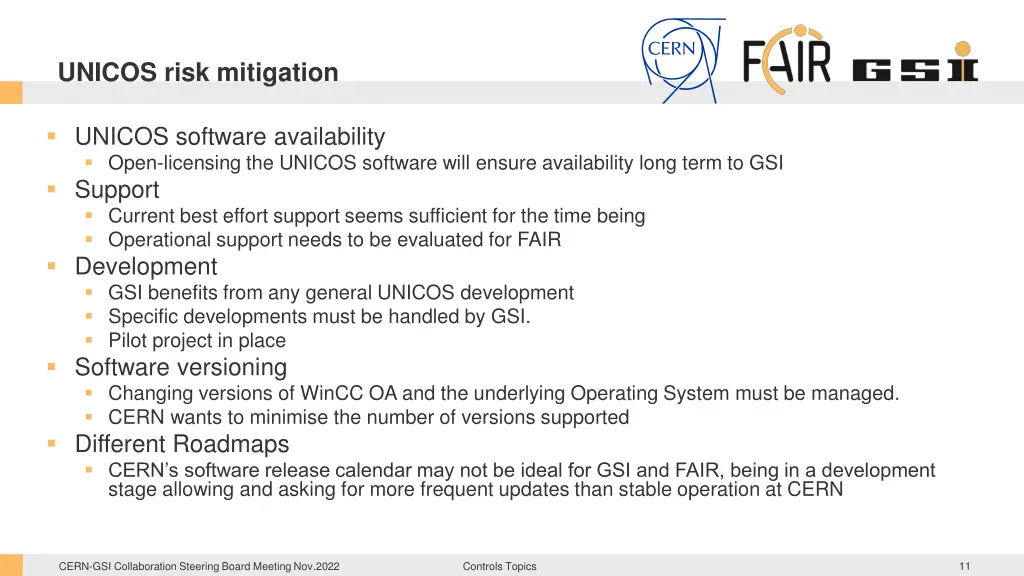 unicos risk mitigation