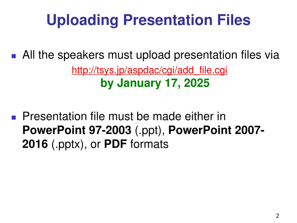uploading presentation files