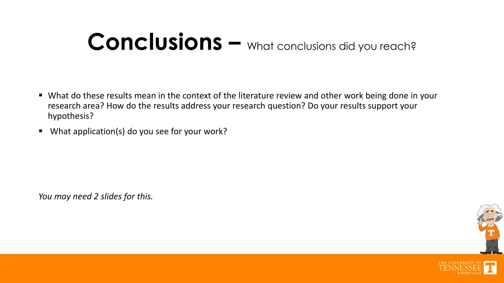conclusions what conclusions did you reach