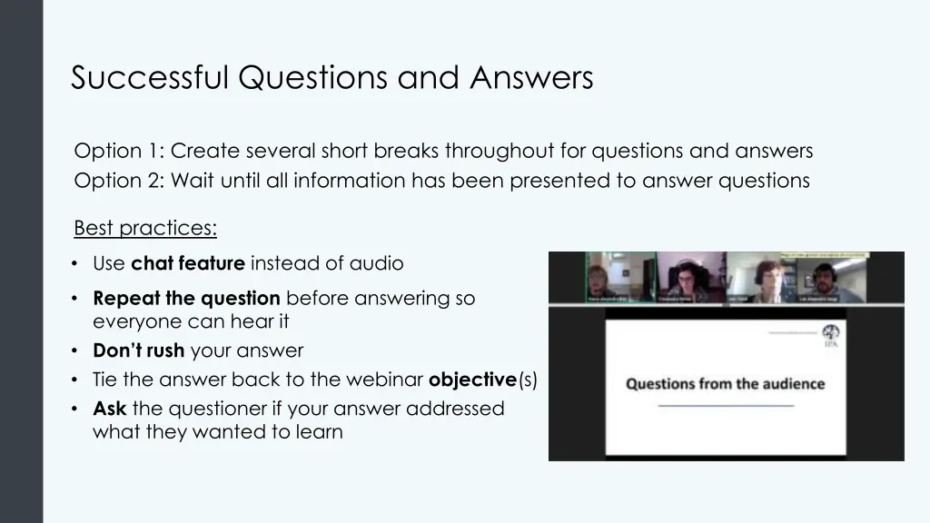 successful questions and answers