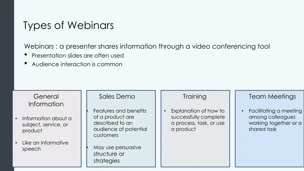 types of webinars