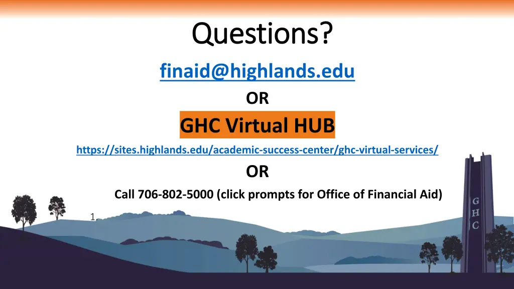 questions questions finaid@highlands