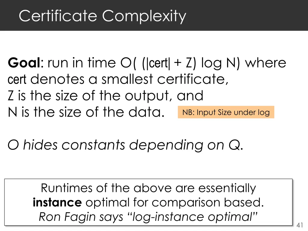 certificate complexity