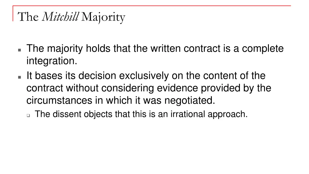 the mitchill majority