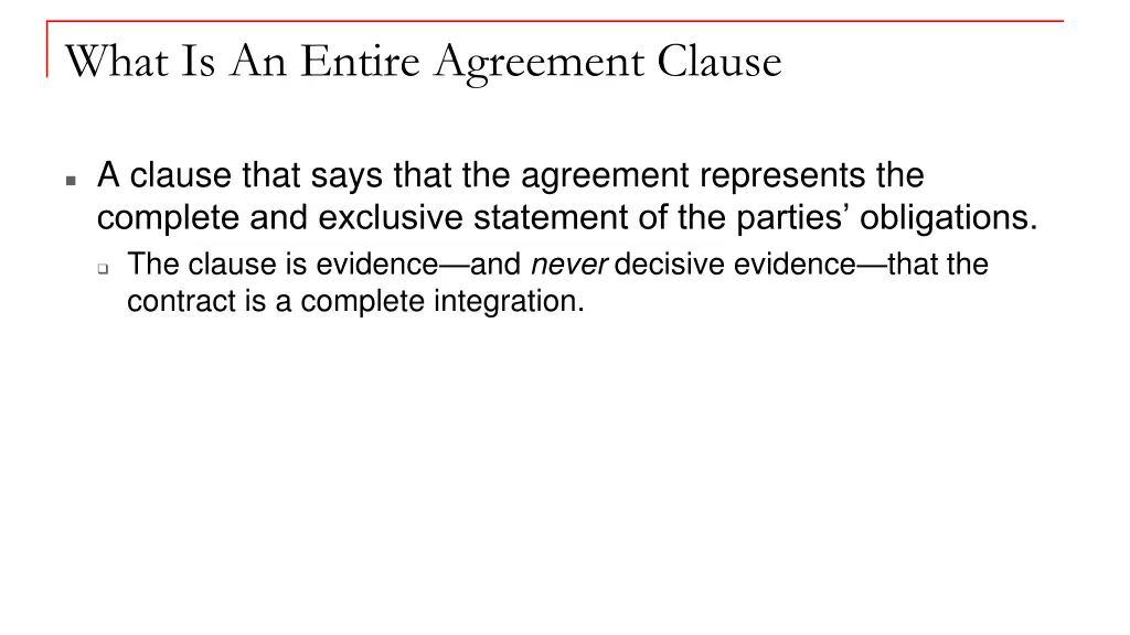 what is an entire agreement clause