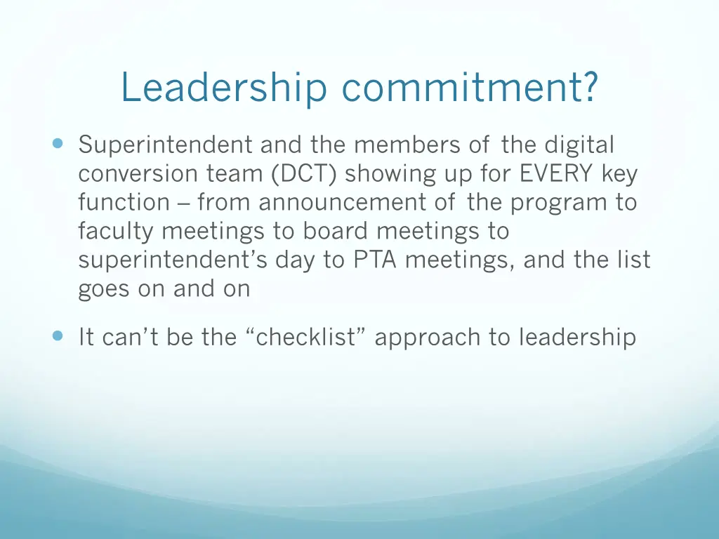 leadership commitment
