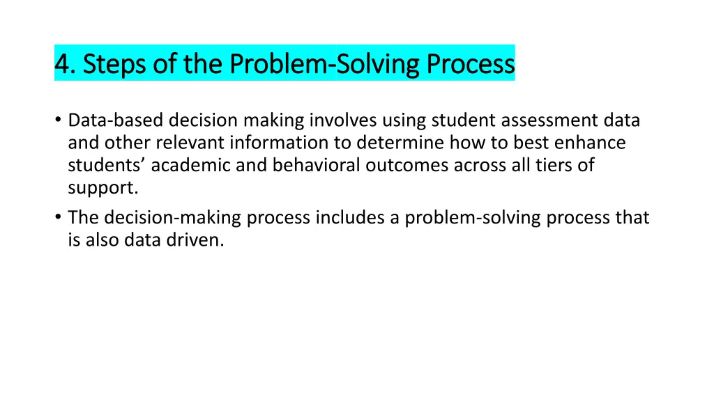 4 steps of the problem 4 steps of the problem