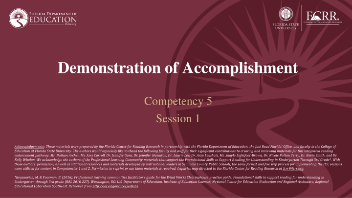 demonstration of accomplishment