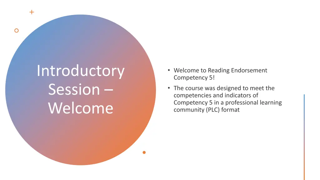 introductory session welcome