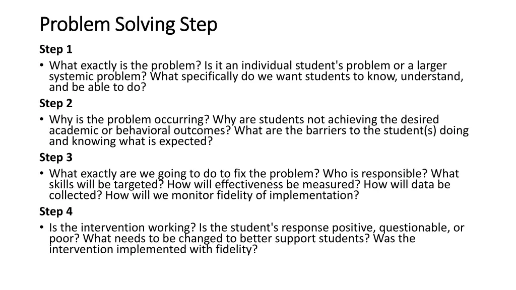 problem solving step problem solving step