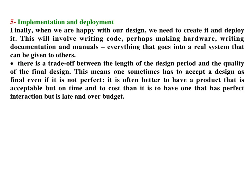 5 implementation and deployment finally when