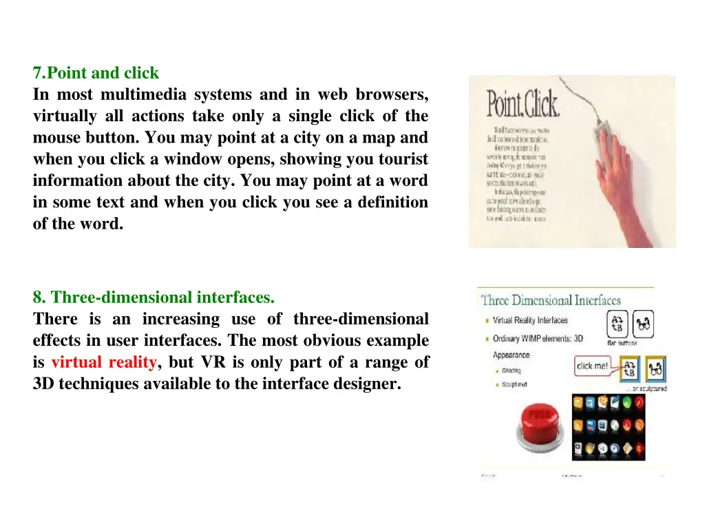 7 point and click in most multimedia systems