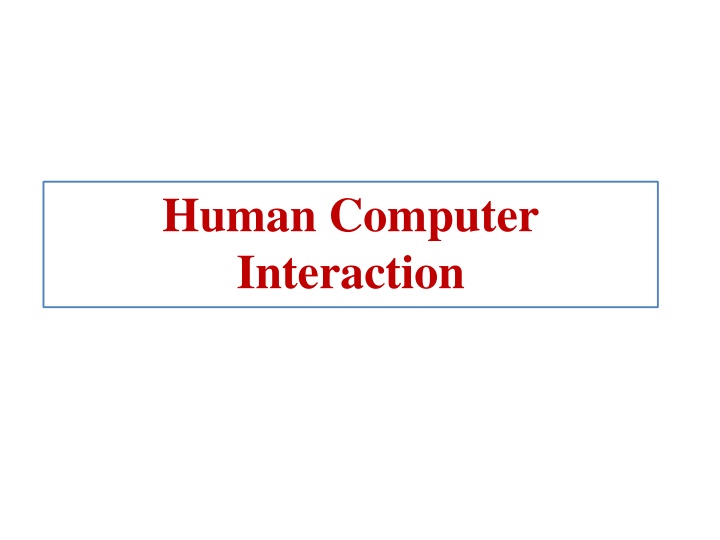 human computer interaction