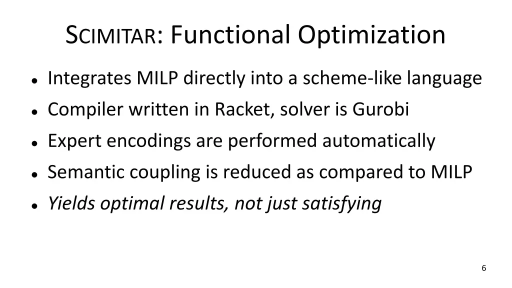 s cimitar functional optimization