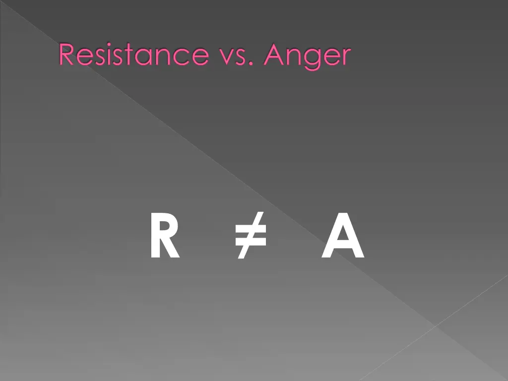resistance vs anger