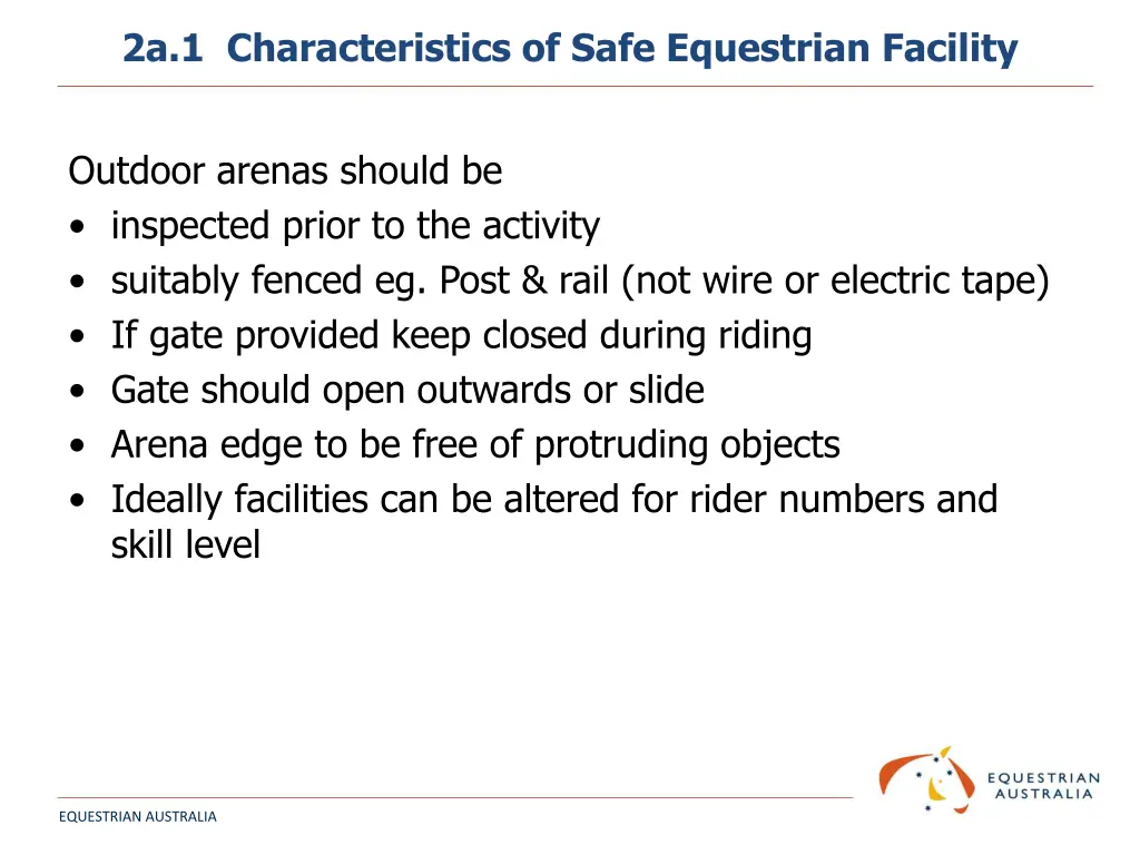 2a 1 characteristics of safe equestrian facility 4