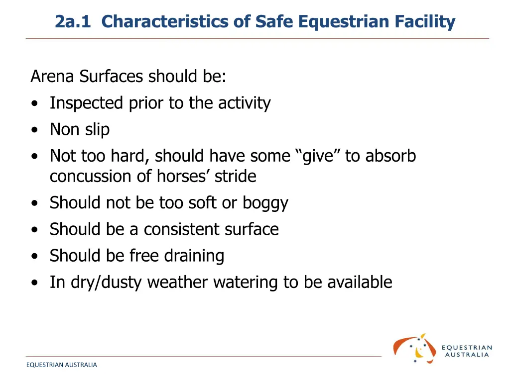 2a 1 characteristics of safe equestrian facility 5