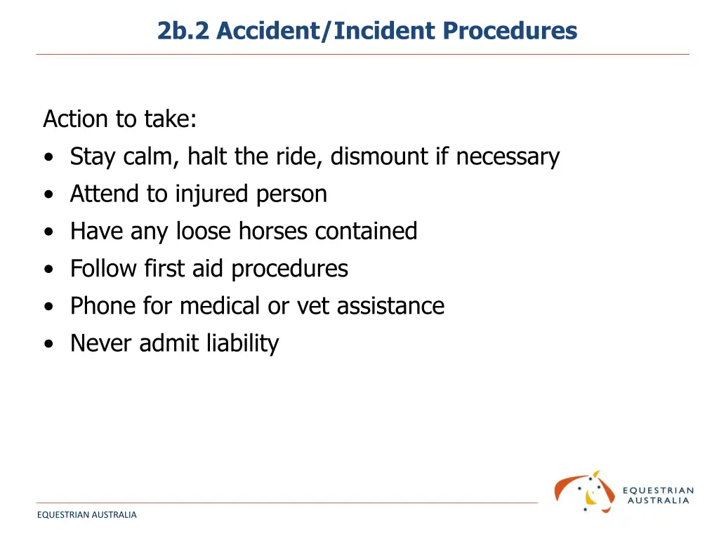 2b 2 accident incident procedures