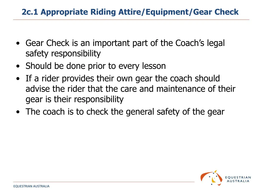 2c 1 appropriate riding attire equipment gear
