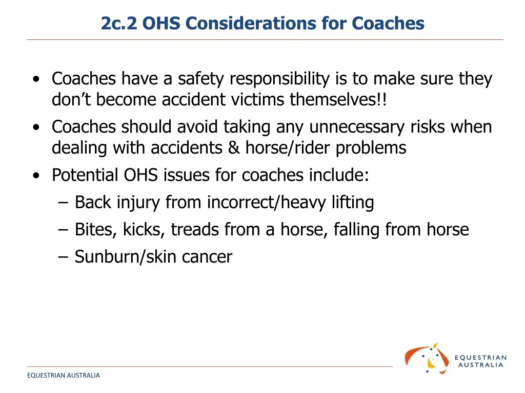 2c 2 ohs considerations for coaches