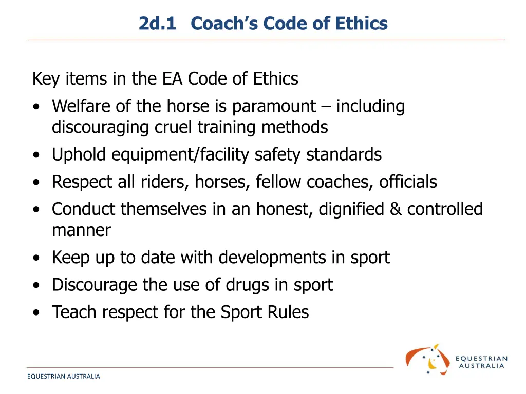 2d 1 coach s code of ethics 1