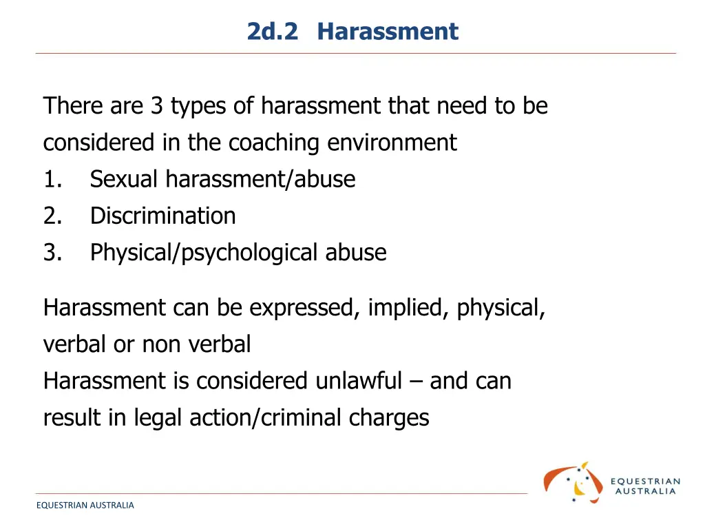 2d 2 harassment