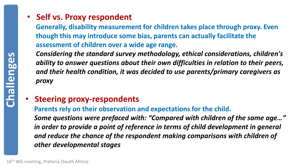 self vs proxy respondent generally disability