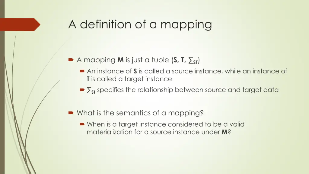a definition of a mapping