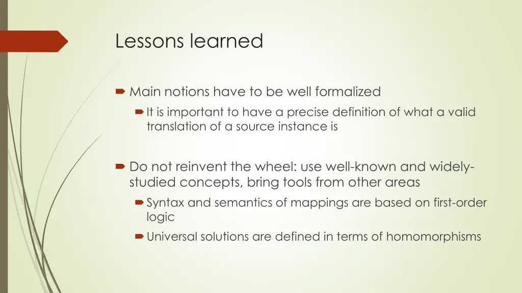 lessons learned 1