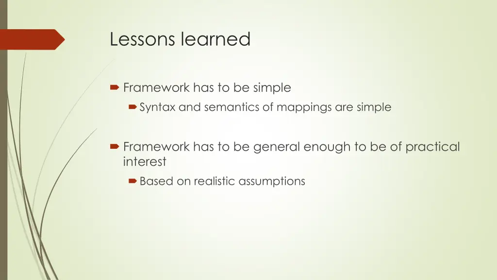lessons learned