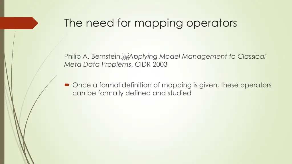 the need for mapping operators