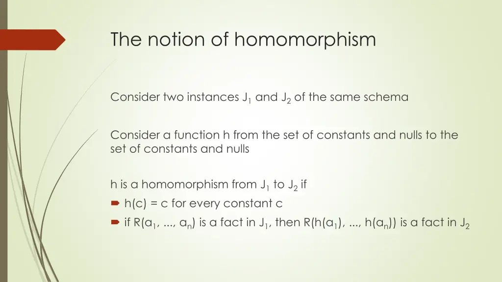 the notion of homomorphism