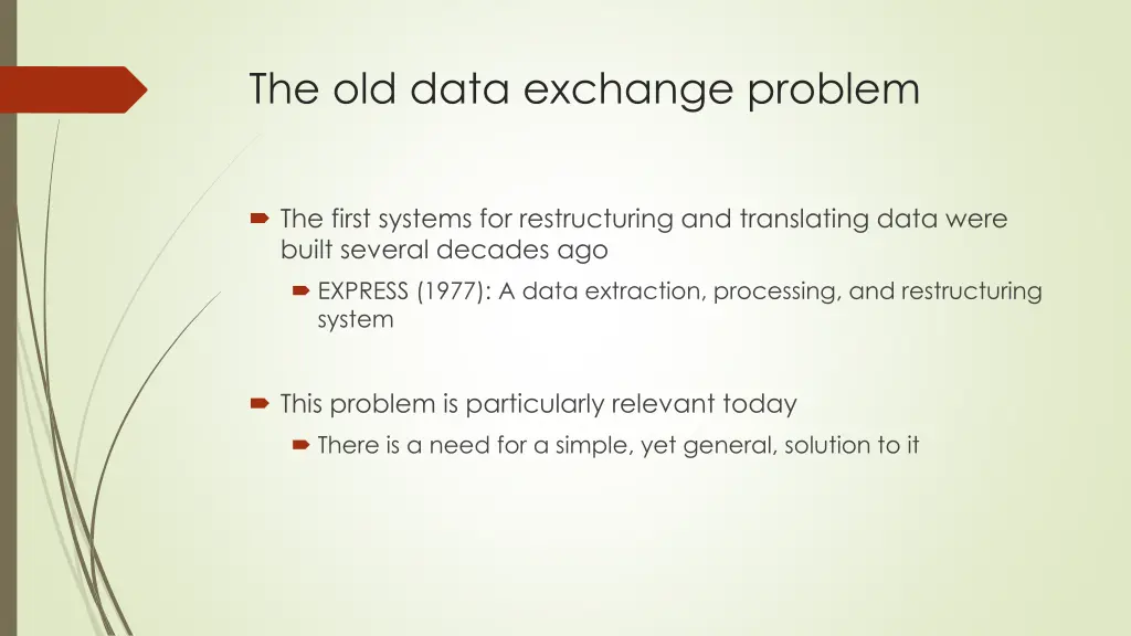 the old data exchange problem