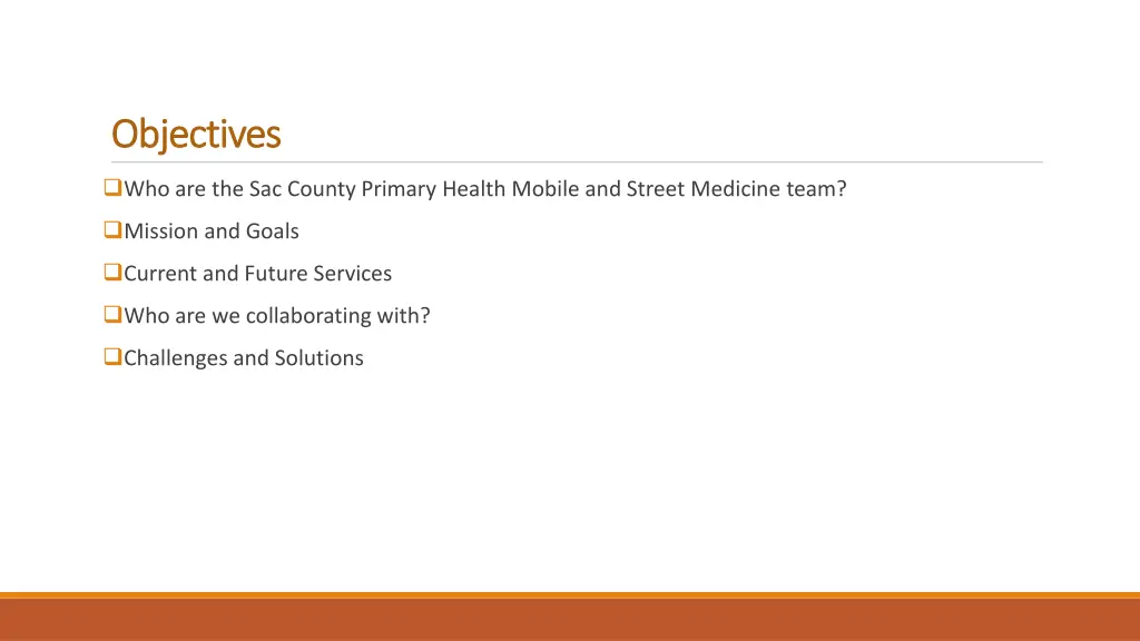 objectives objectives