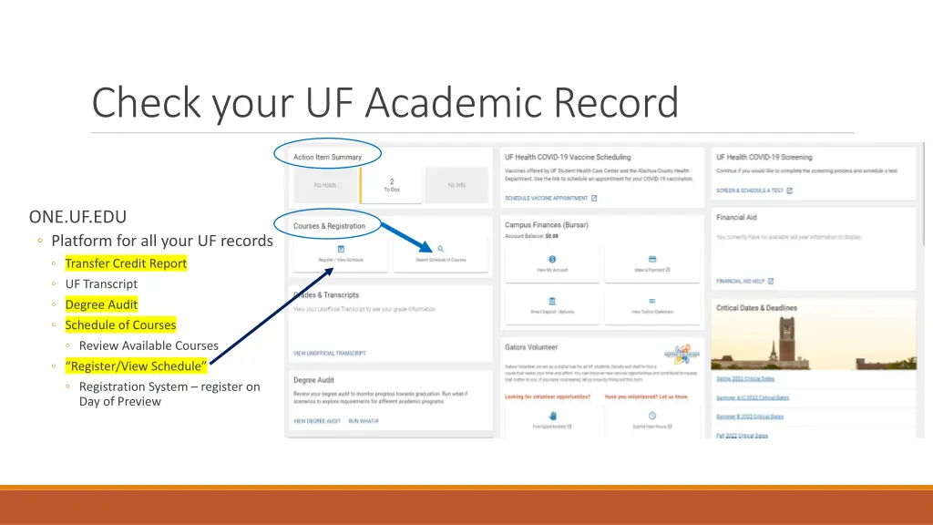 check your uf academic record