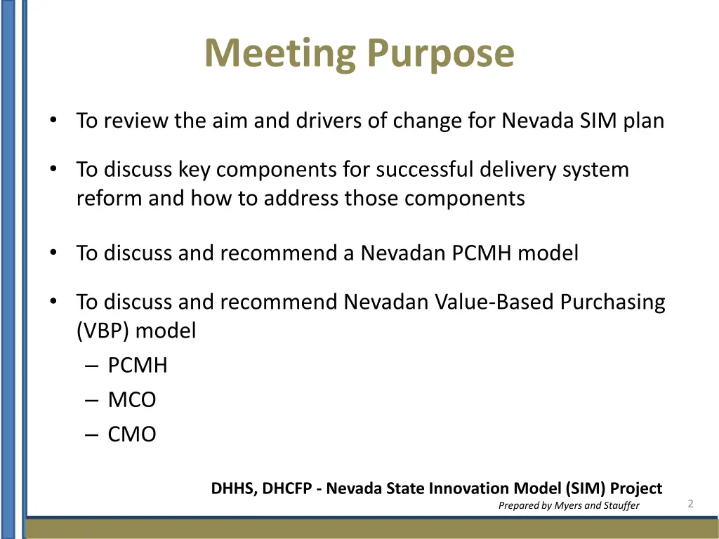 meeting purpose