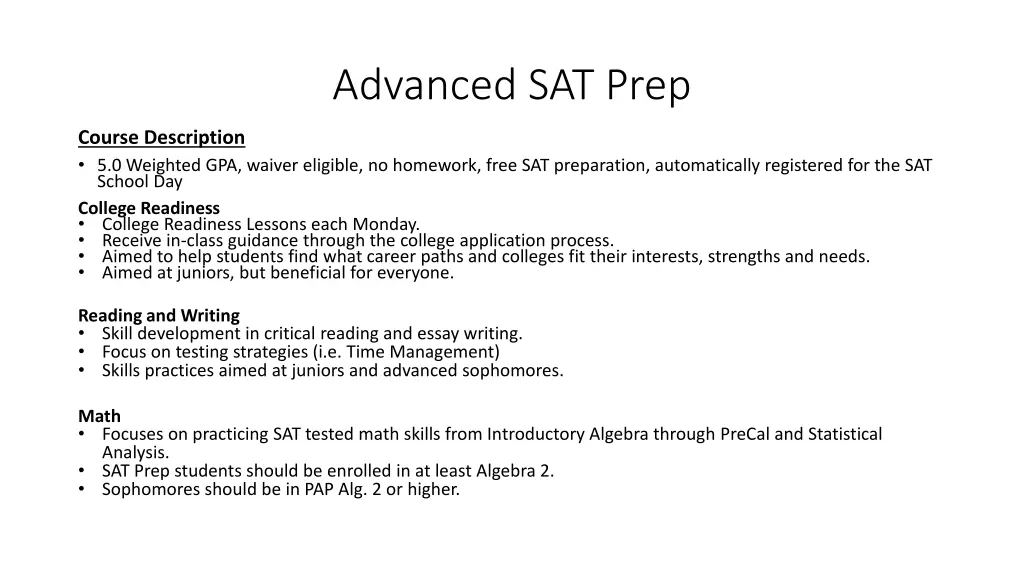 advanced sat prep