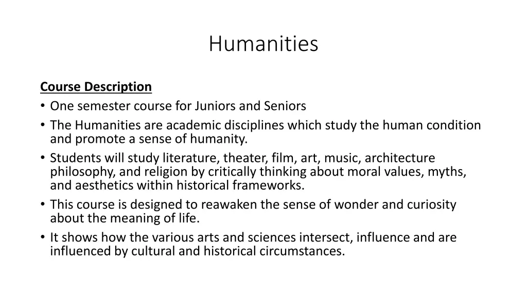 humanities