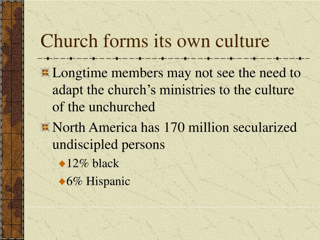 church forms its own culture