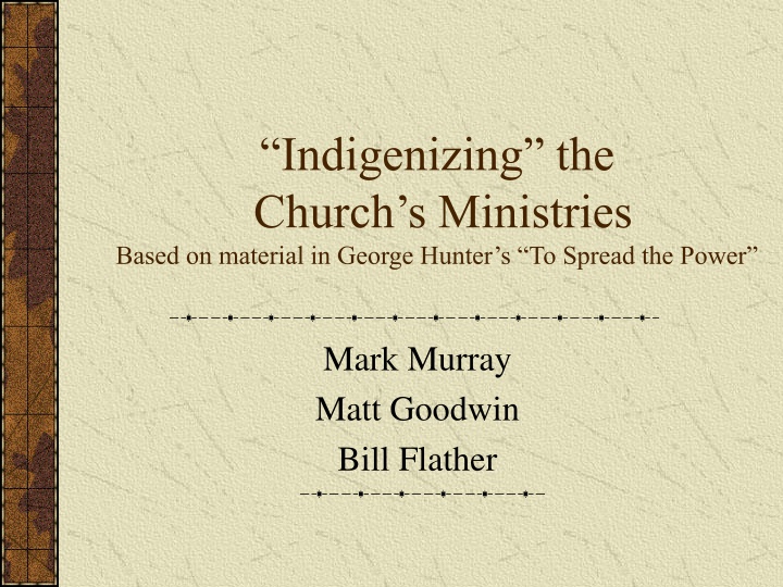 indigenizing the church s ministries based